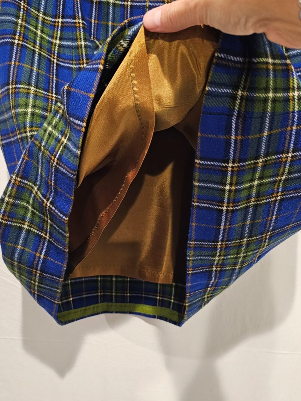 Vintage Pendleton Women's Wool Skirt Suit Size 12 Blue Green Tartan Plaid - Picture 11 of 14